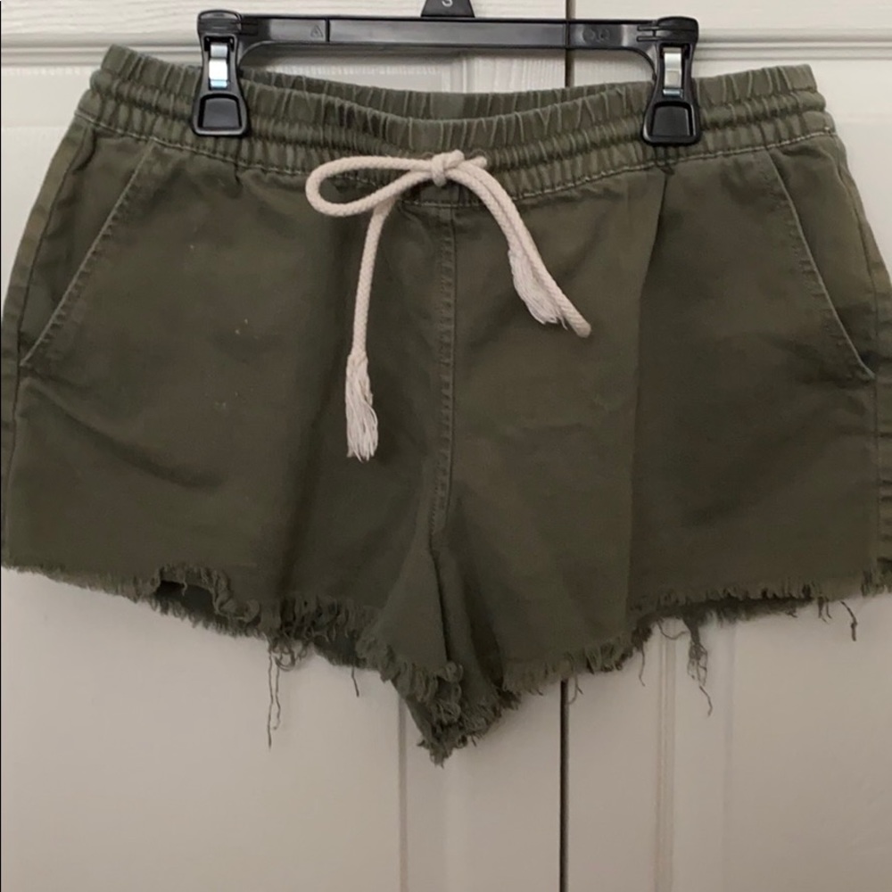 Green Canvas Shorts